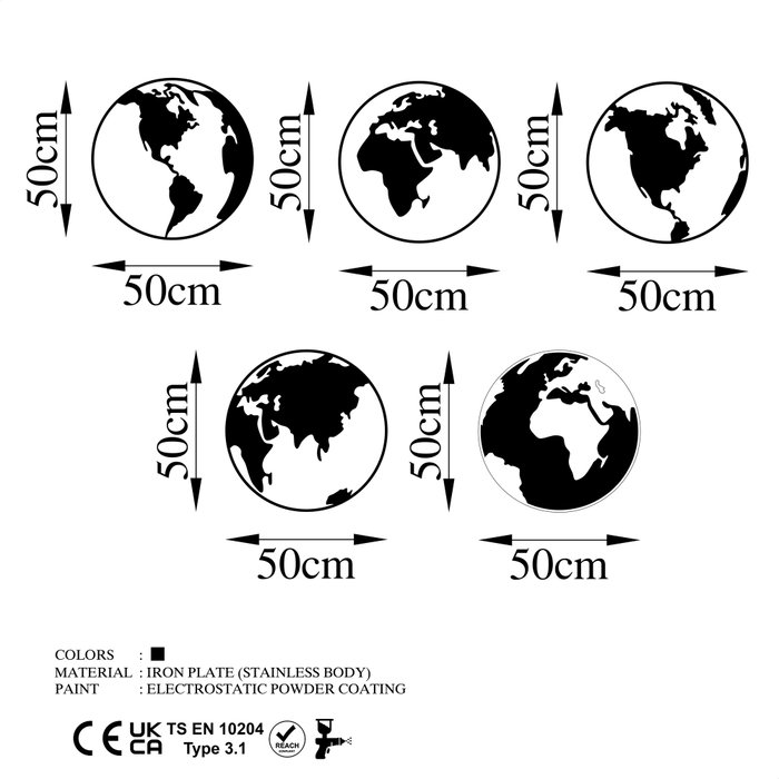 Wallity World Map 2 Negro